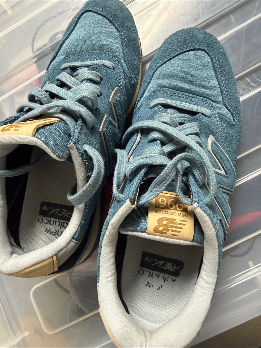 New Balance Kids Teal Blue 696 Suede Lace-Up Sneakers